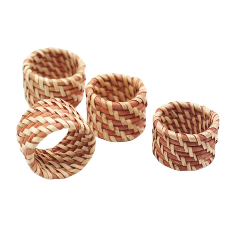 Round Rattan Napkin Rings Handicraft