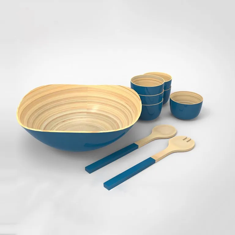 Lacquer Bamboo Bowls Set Handicraft