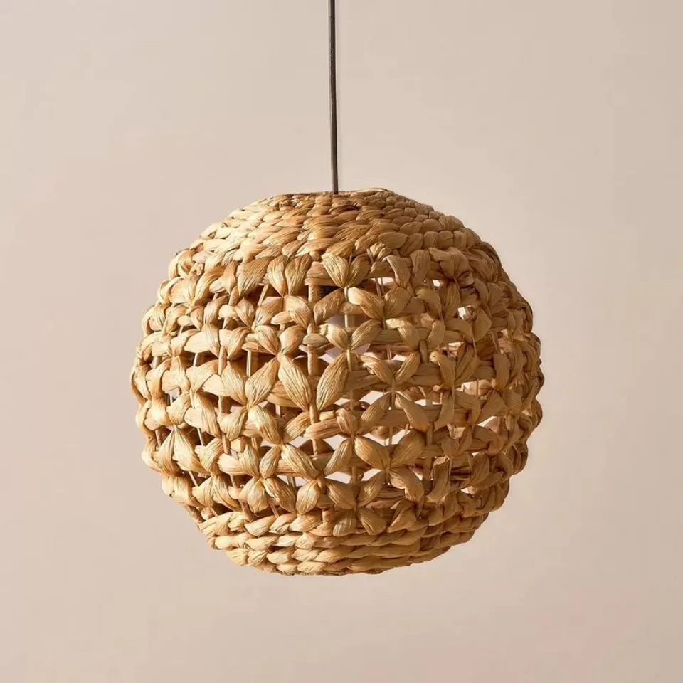 EHM round-shaped water hyacinth lampshade, crafted for high-impact spaces.