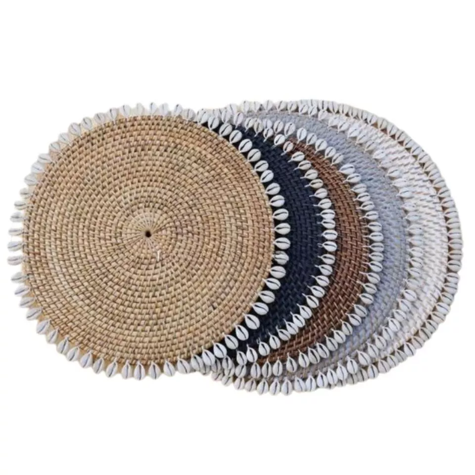 Rattan Placemats With Seashells Hight Quality