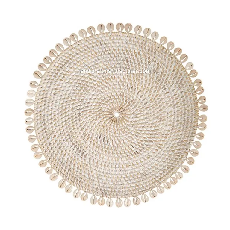 Rattan Placemats With Seashells Manufacturer