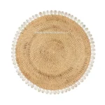 Rattan Placemats With Seashells Handicraft