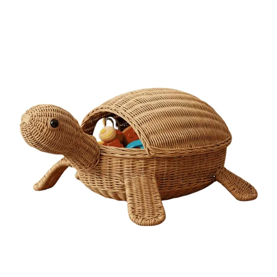 Animal Shaped Rattan Toy Storage Basket Vietnam