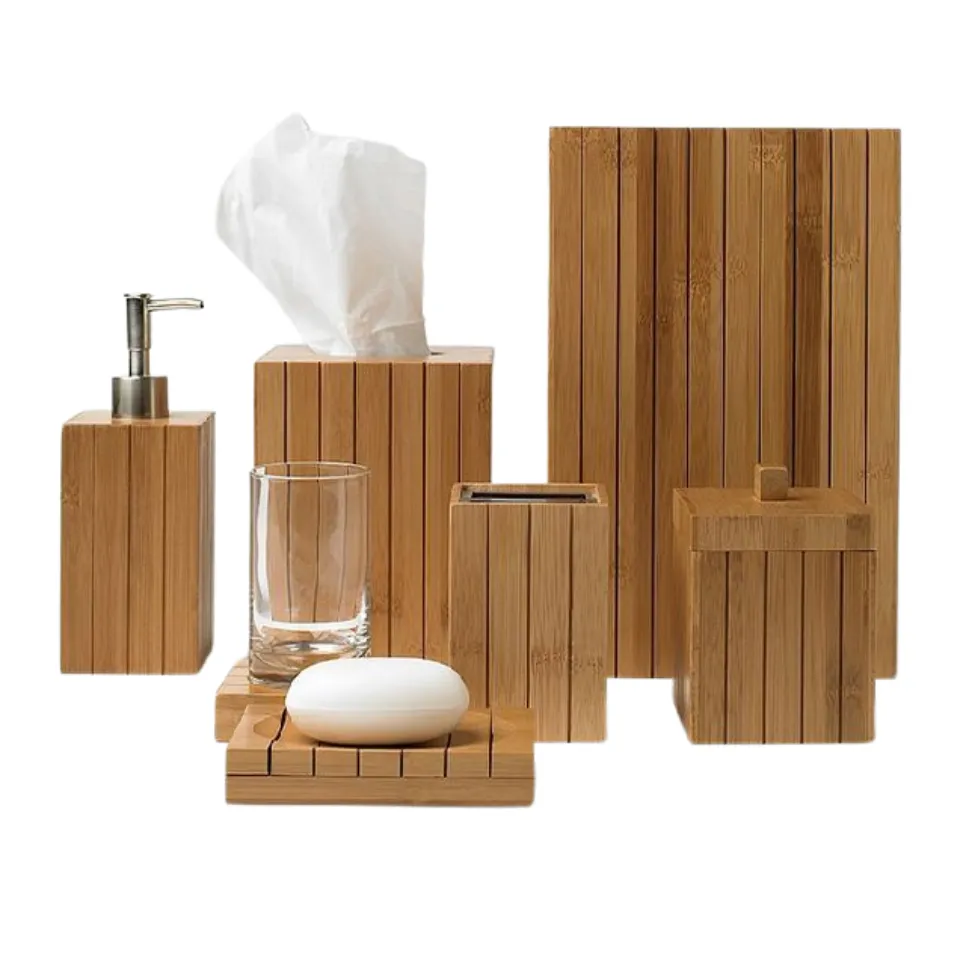 Bamboo Bathroom Set Low Moq