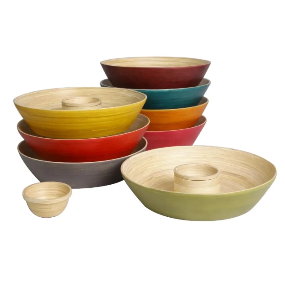 Bamboo Dip And Chip Tray Low Moq