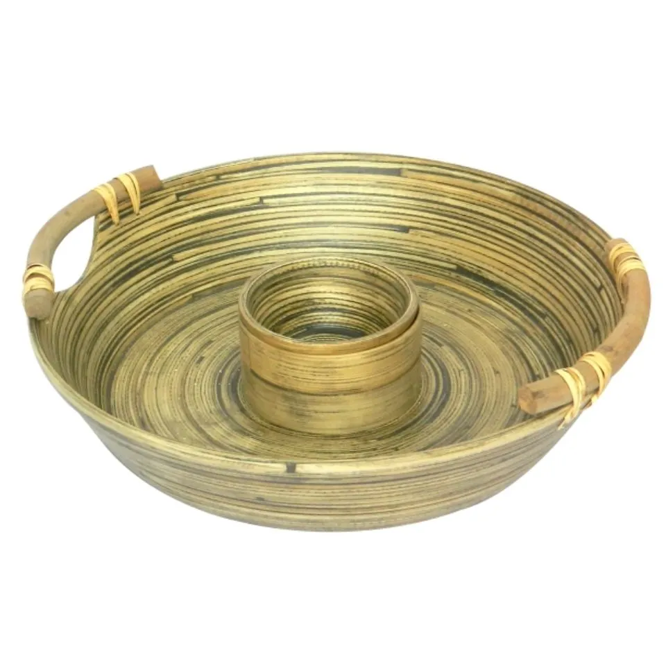 Bamboo Dip And Chip Tray Hight Quality