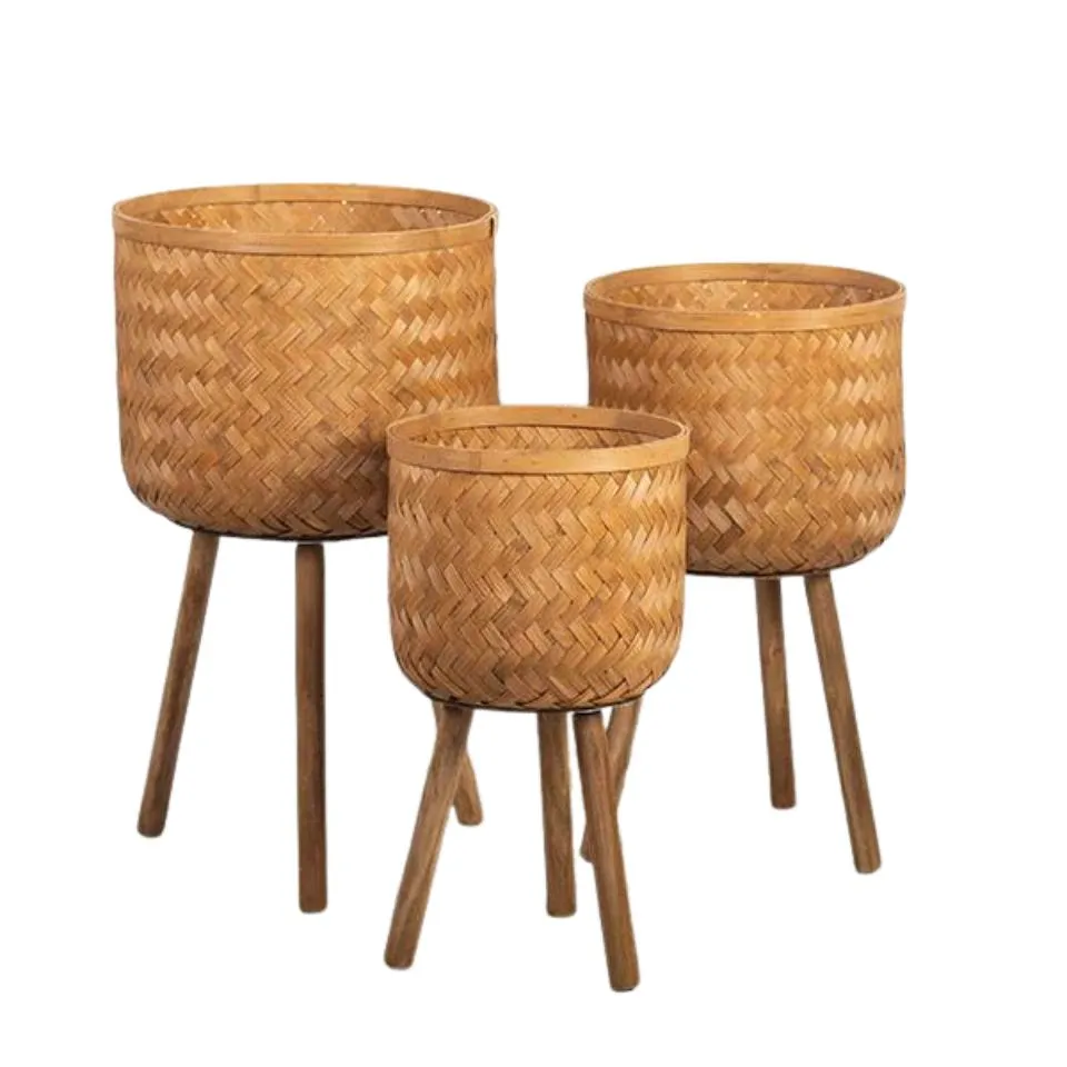 Bamboo Plant Pot Stand Low Moq