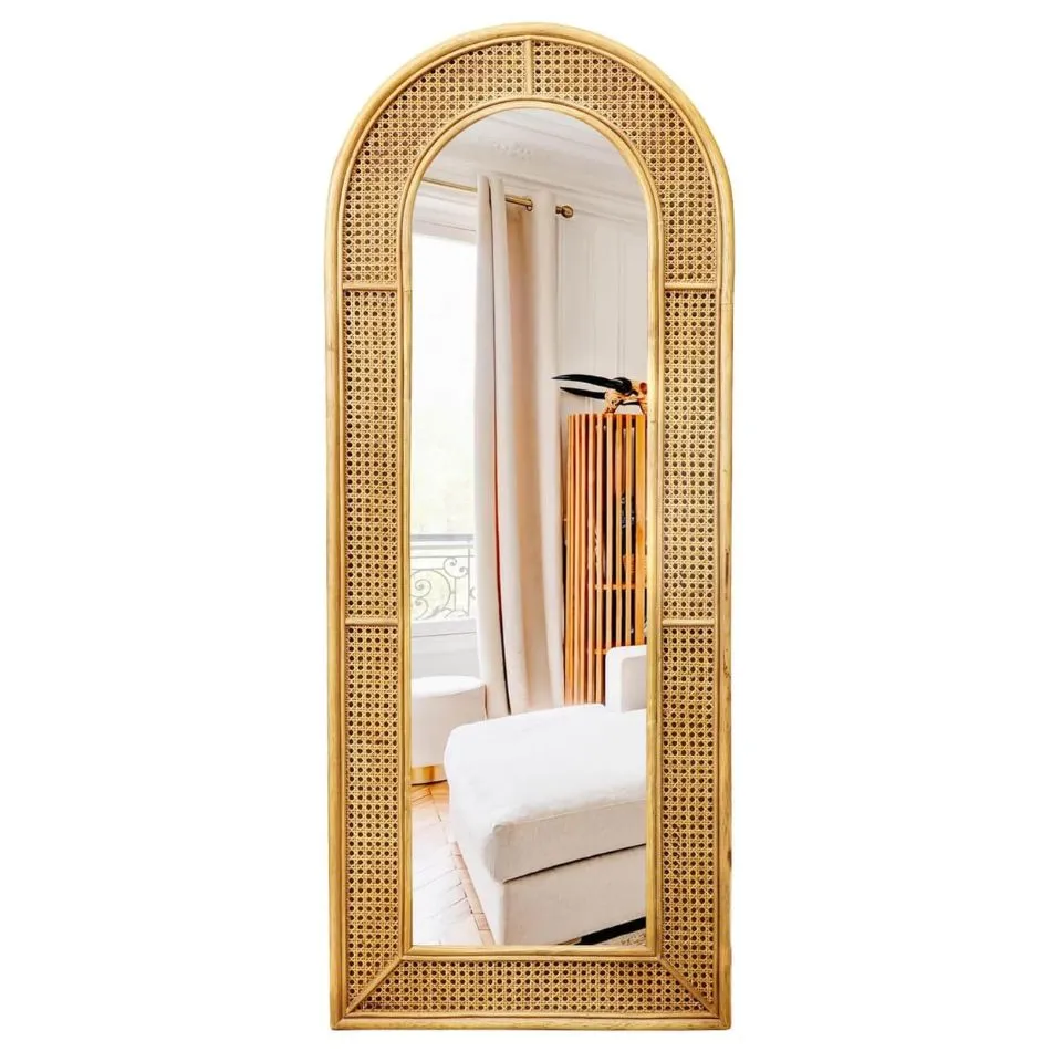 Cane Rattan Arch Mirror Full Length Manufacturer