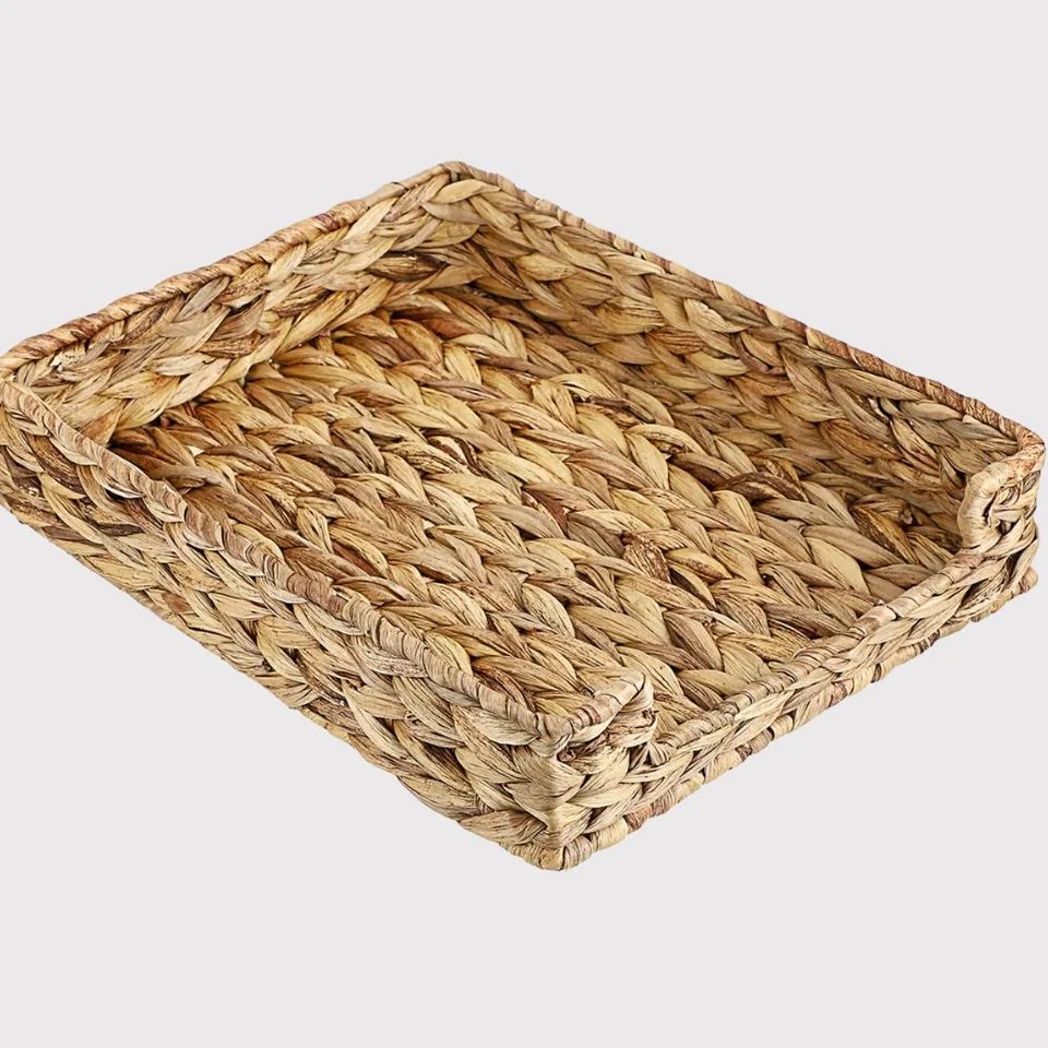 Eco-friendly water hyacinth woven A4 paper tray for desk organization – sustainable handicraft by EHM Vietnam