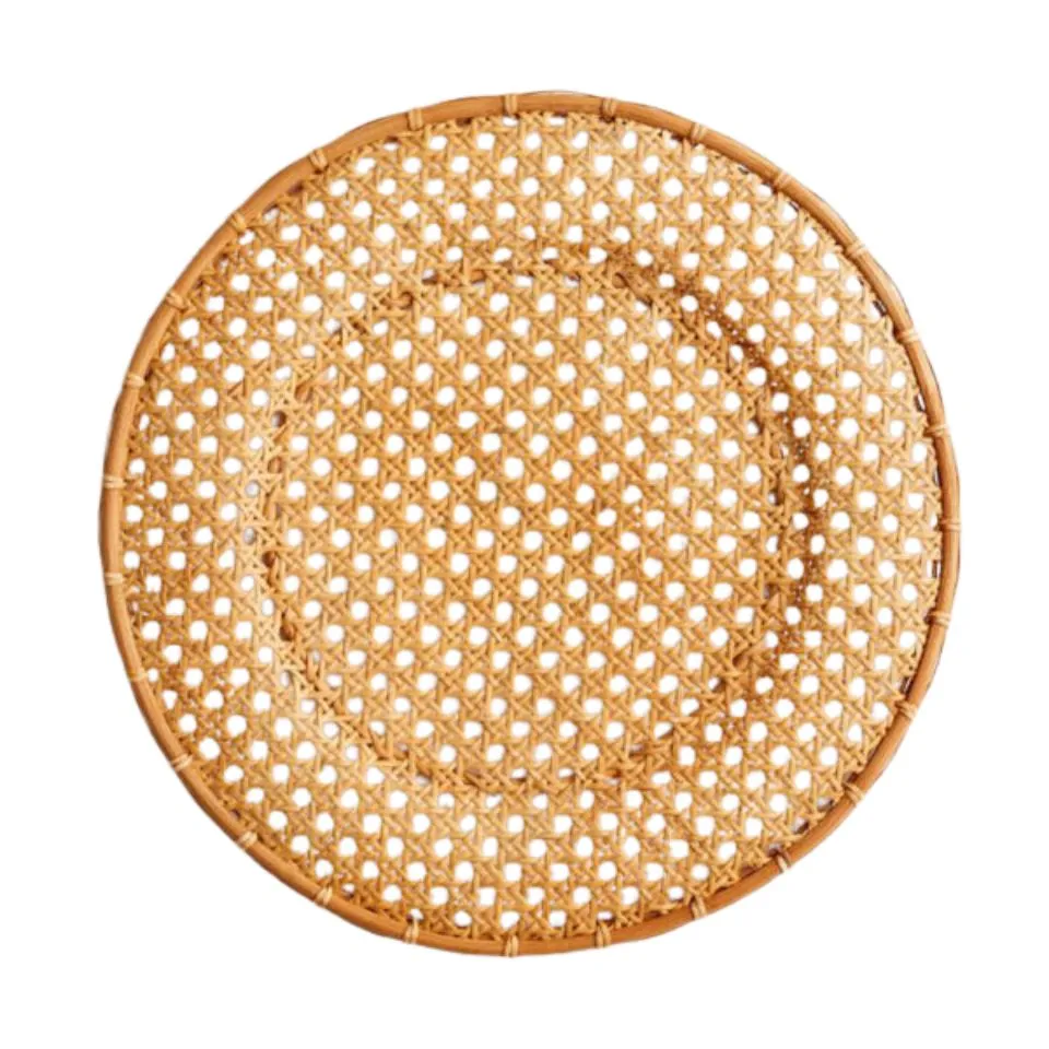 Exquisite Handwoven Rattan Charger Plate Custom