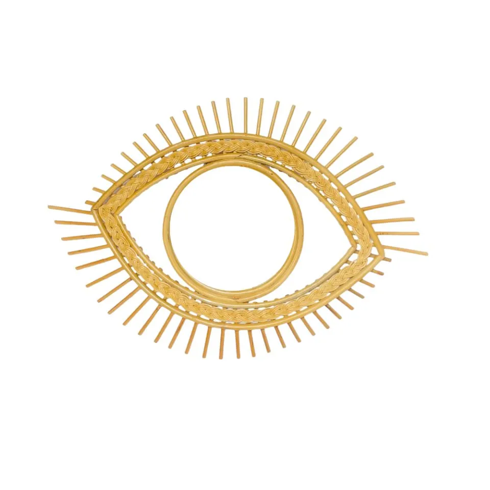 Eye Shape Rattan Mirror OEM