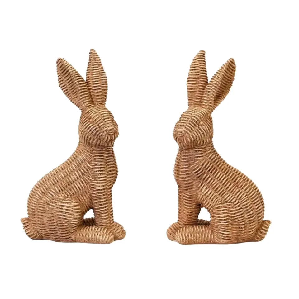 Handcrafted Rattan Bunny Decor OEM