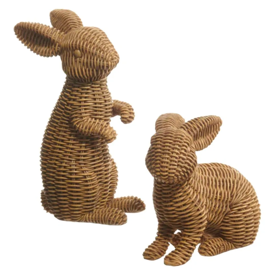 Handcrafted Rattan Bunny Decor Short Lead Time