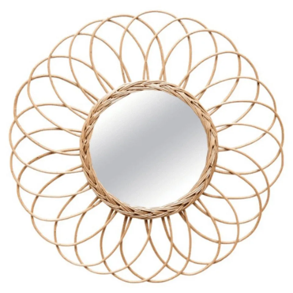 Handmade Rattan Flower Mirror Manufacturer