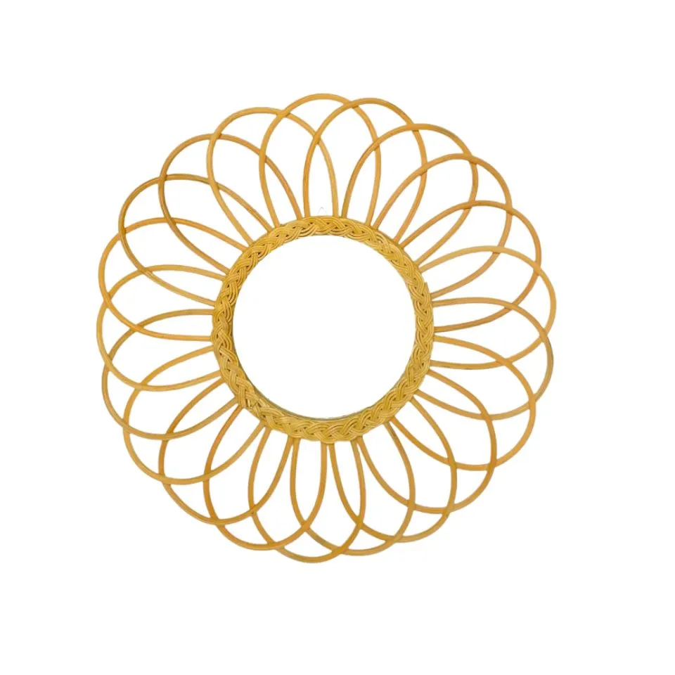 Handmade Rattan Flower Mirror Hight Quality