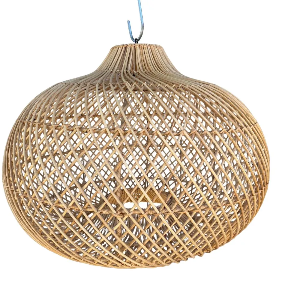 Handwoven Round Rattan Lampshade Private Label