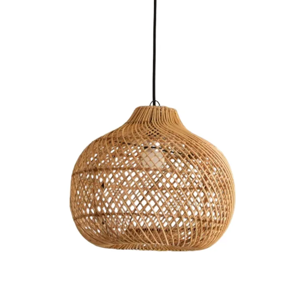 Handwoven Round Rattan Lampshade Custom
