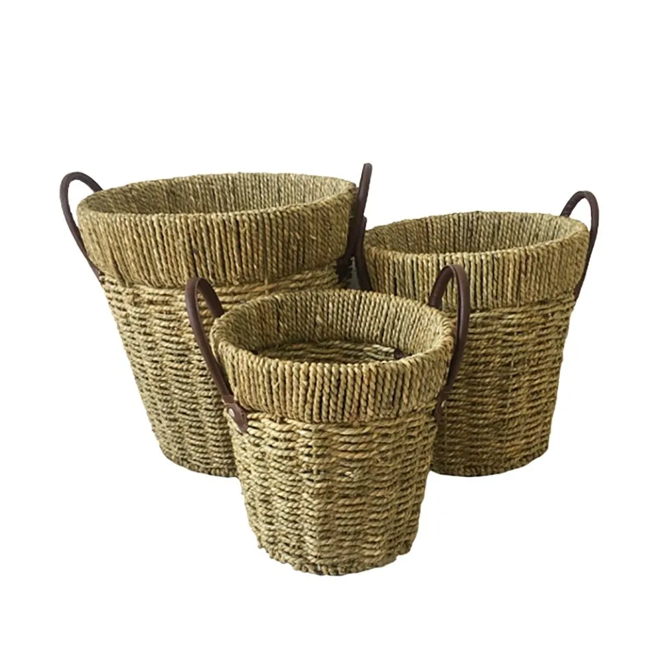 Handwoven Seagrass Laundry Baskets Hight Quality