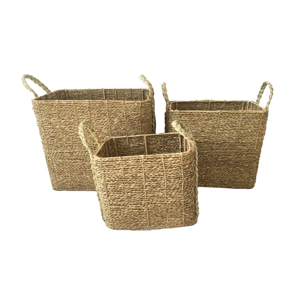 Handwoven Seagrass Laundry Baskets OEM