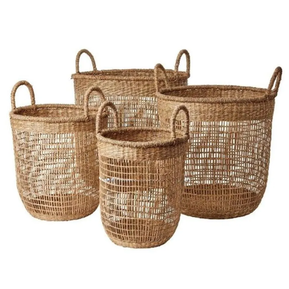 Handwoven Seagrass Laundry Baskets Private Label