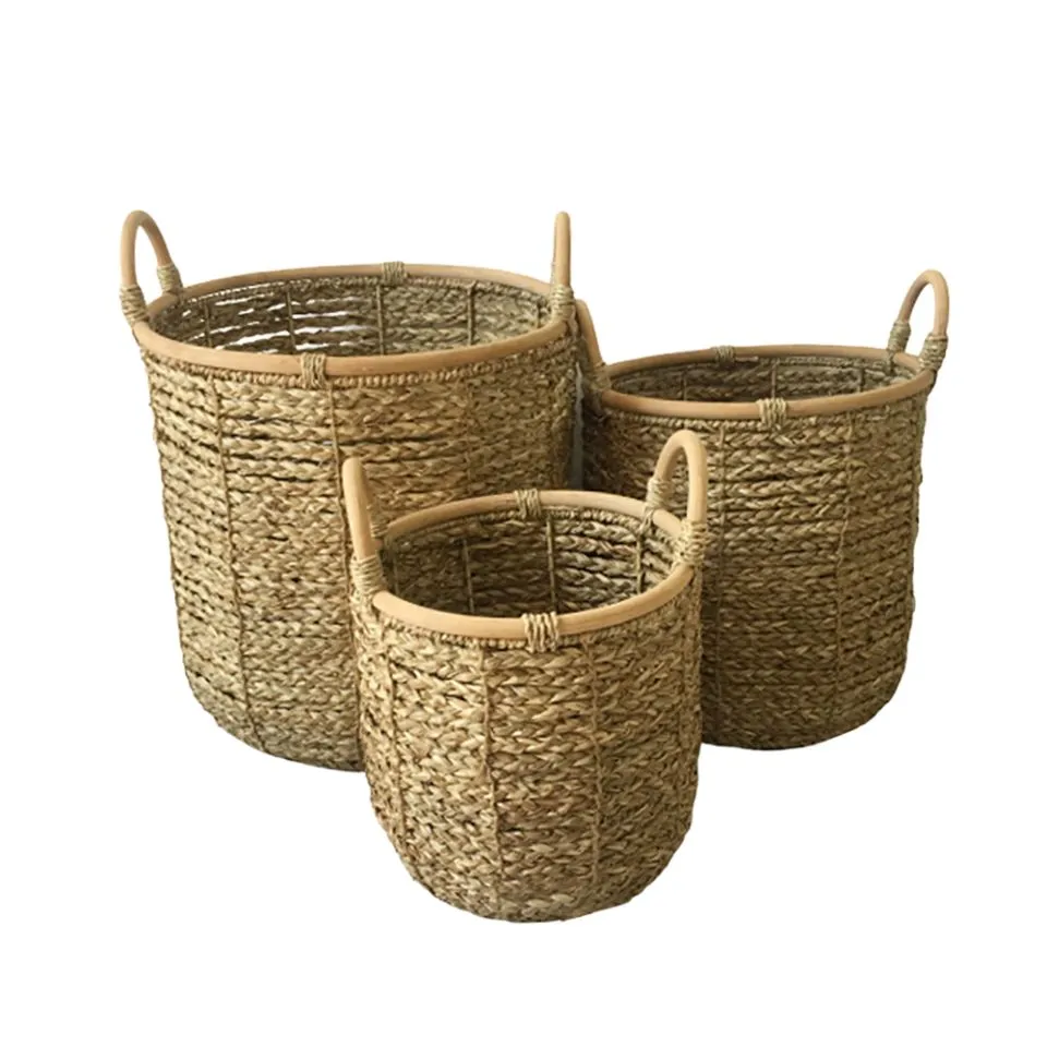 Handwoven Seagrass Laundry Baskets Custom