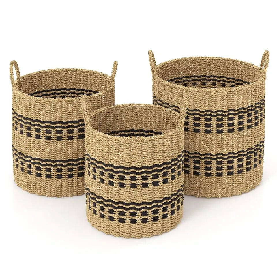 Handwoven Seagrass Laundry Baskets Short Lead Time