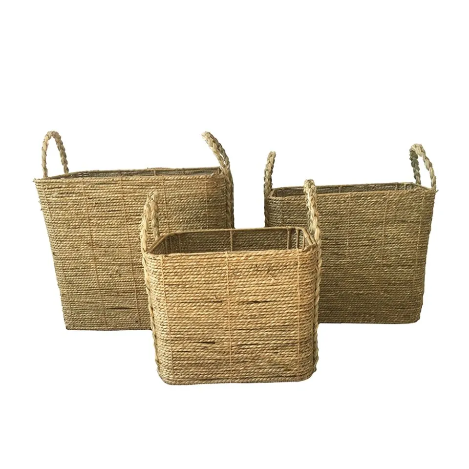 Handwoven Seagrass Laundry Baskets Manufacturer
