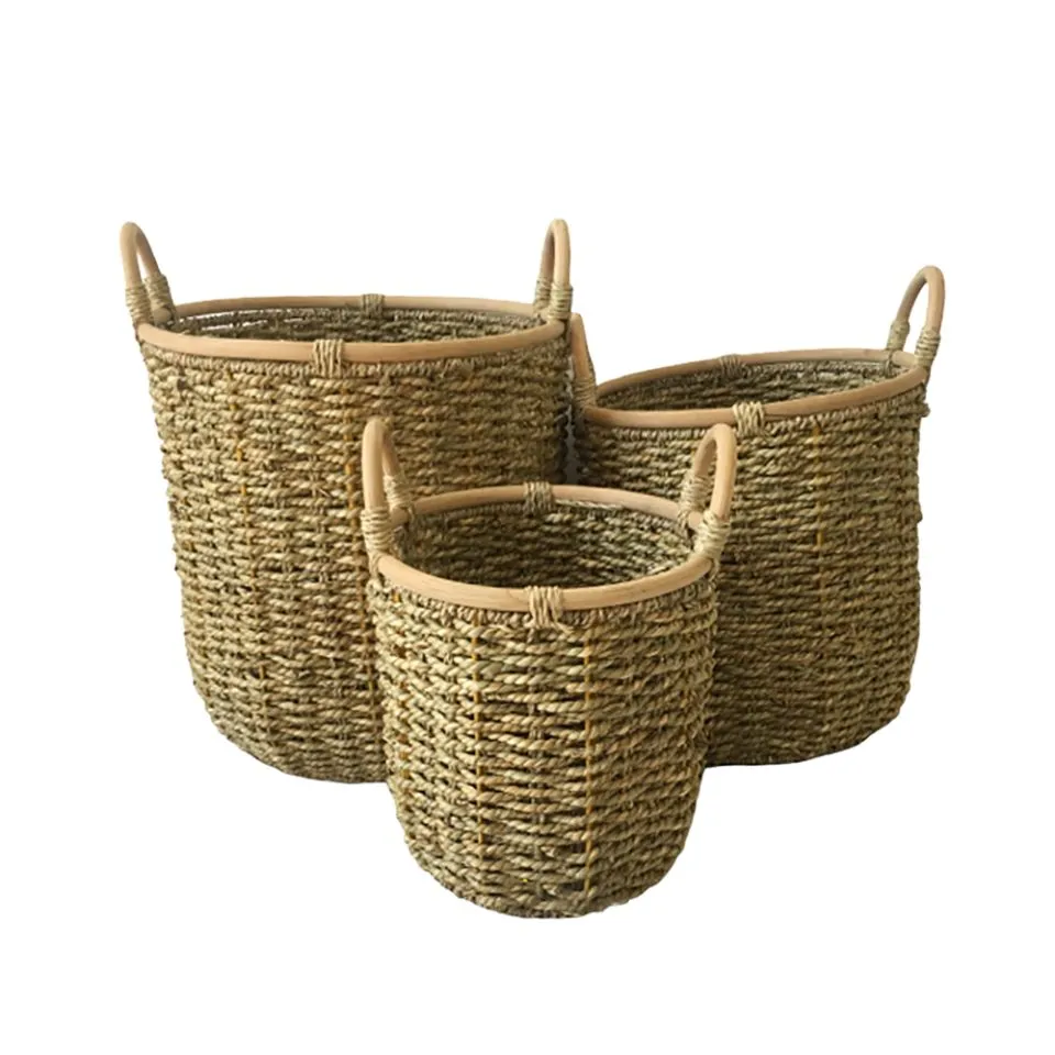 Handwoven Seagrass Laundry Baskets Vietnam