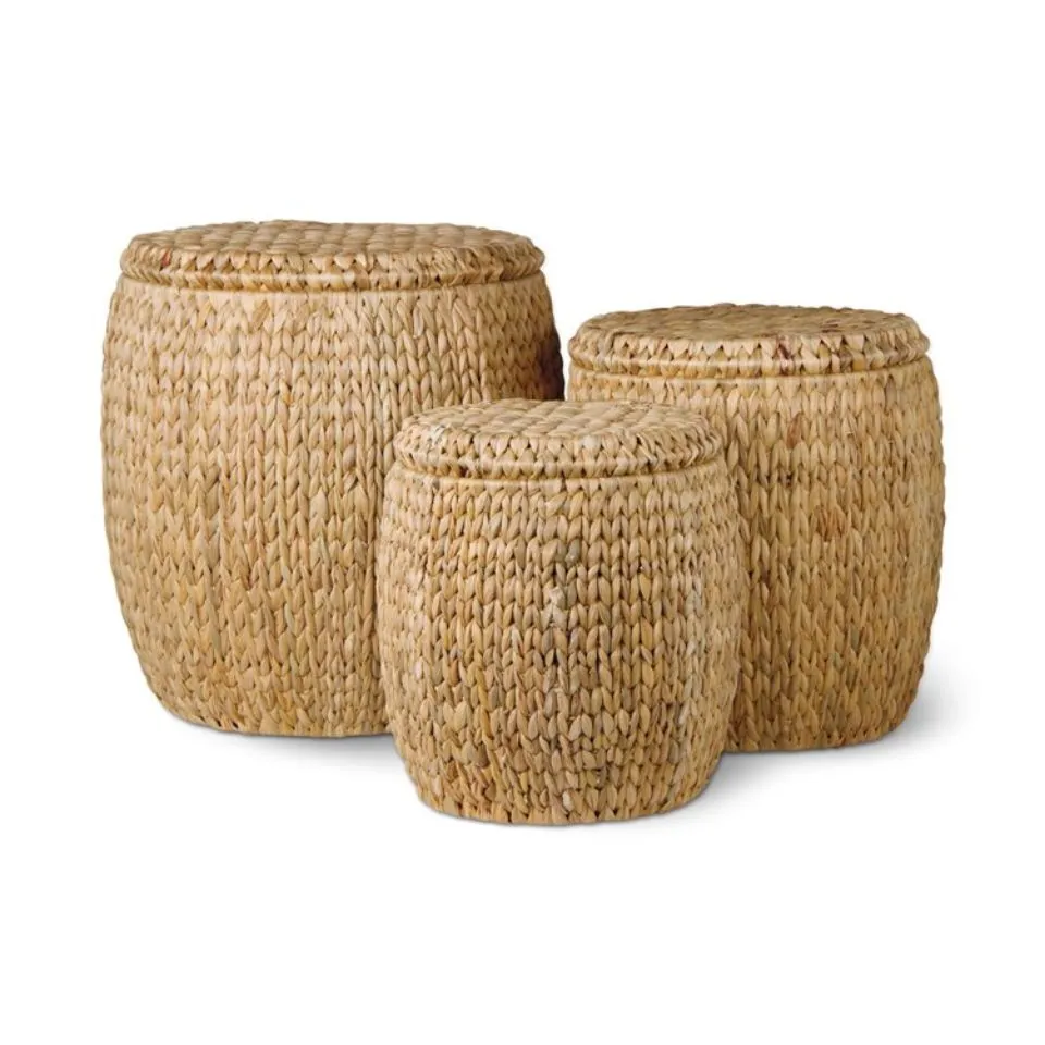 Handwoven Water Hyacinth Ottoman Manufacturer