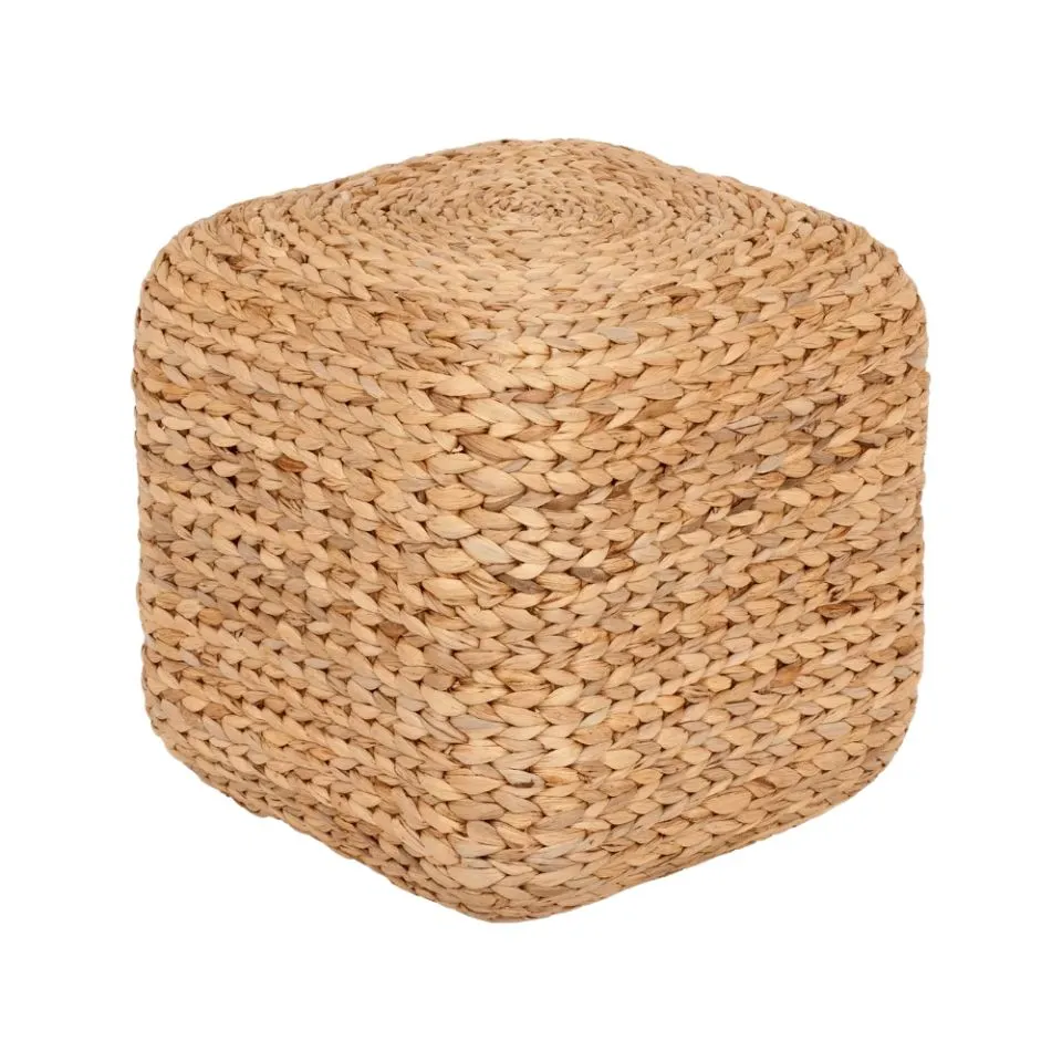 Handwoven Water Hyacinth Ottoman Low Moq