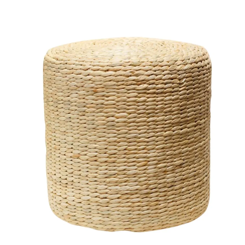 Handwoven Water Hyacinth Ottoman Short Lead Time