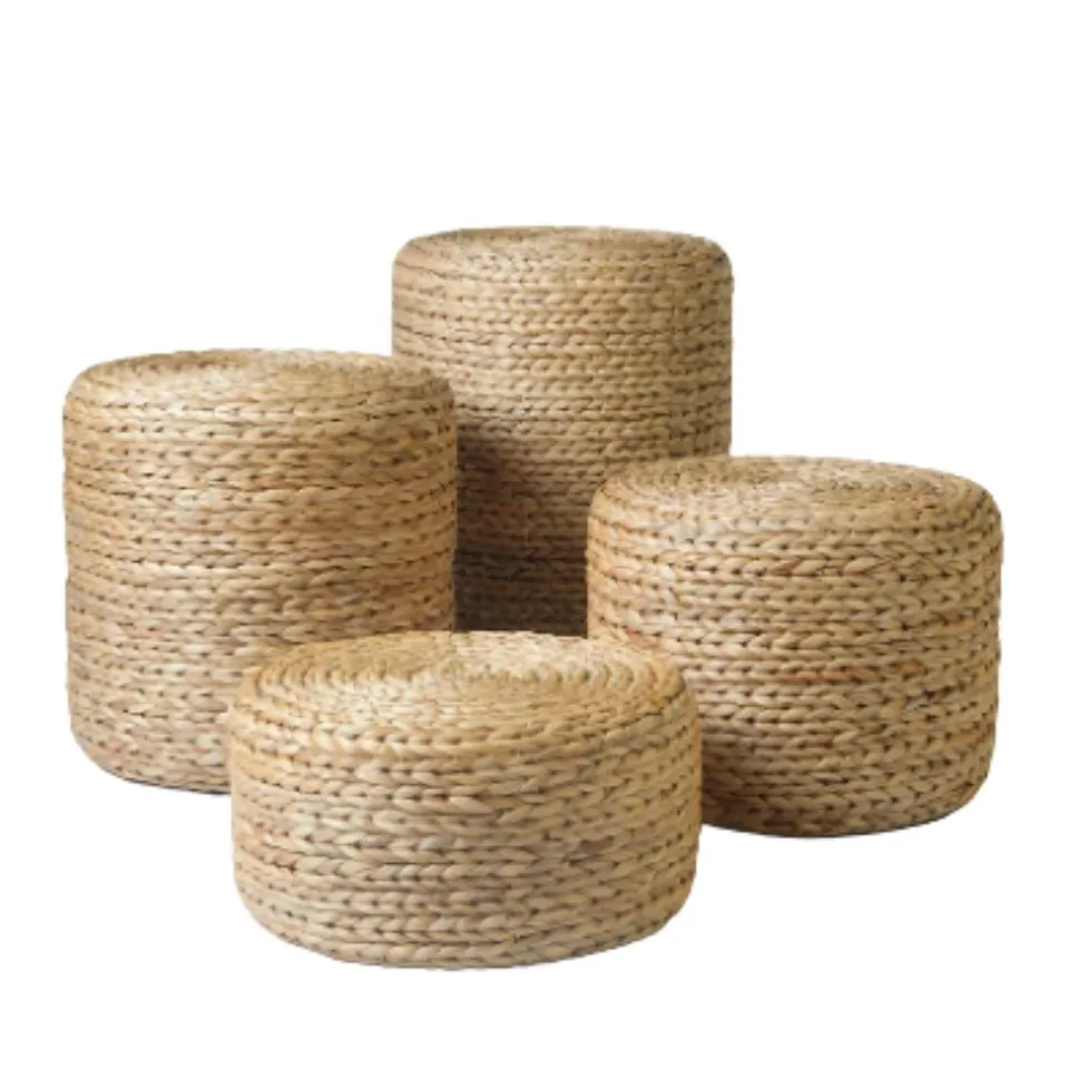 Handwoven Water Hyacinth Ottoman Handicraft