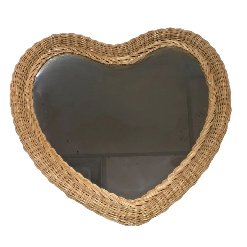 Heart Shaped Rattan Mirror OEM