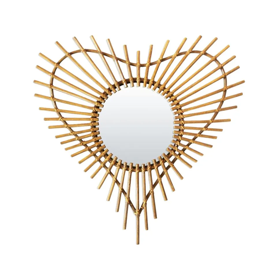 Heart Shaped Rattan Mirror Short Lead Time