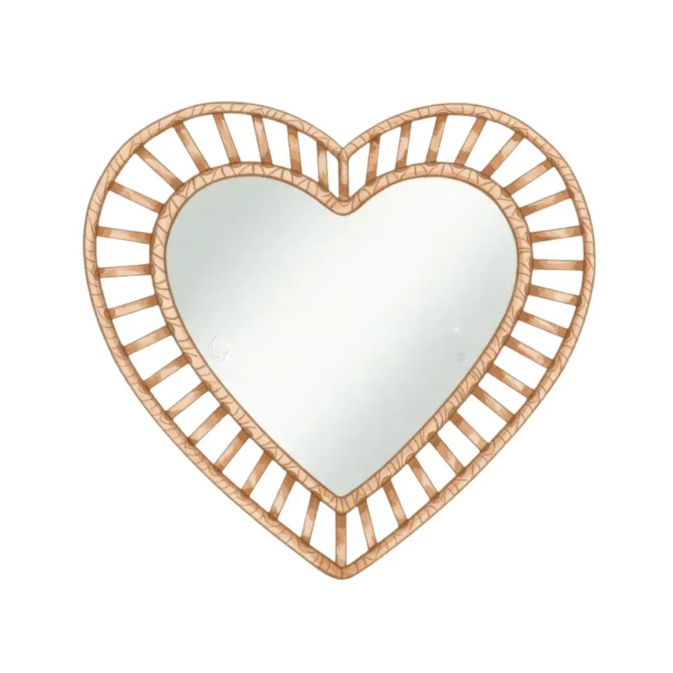 Heart Shaped Rattan Mirror Manufacturer