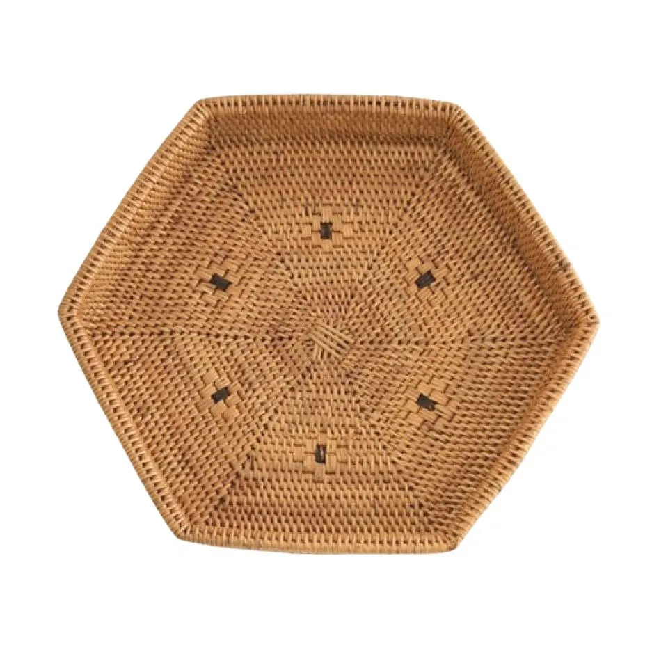 Hexagon Rattan Tray Short Lead Time