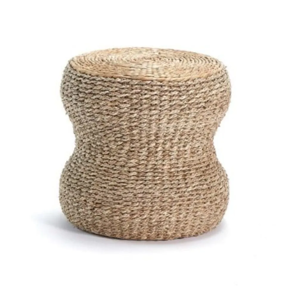 High quality Natural Seagrass Pouf Ottoman Low Moq