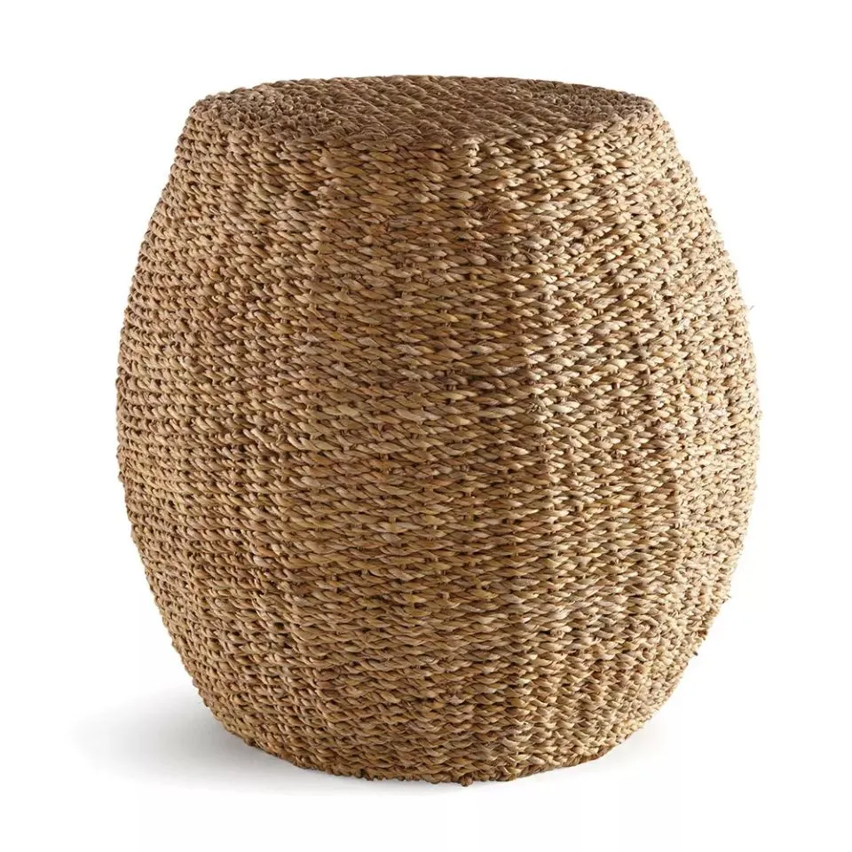 High quality Natural Seagrass Pouf Ottoman Short Lead Time