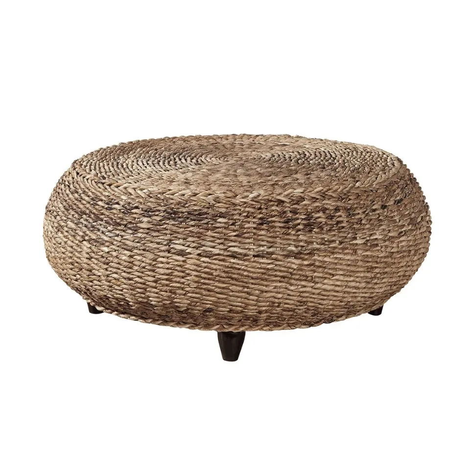 High quality Natural Seagrass Pouf Ottoman OEM