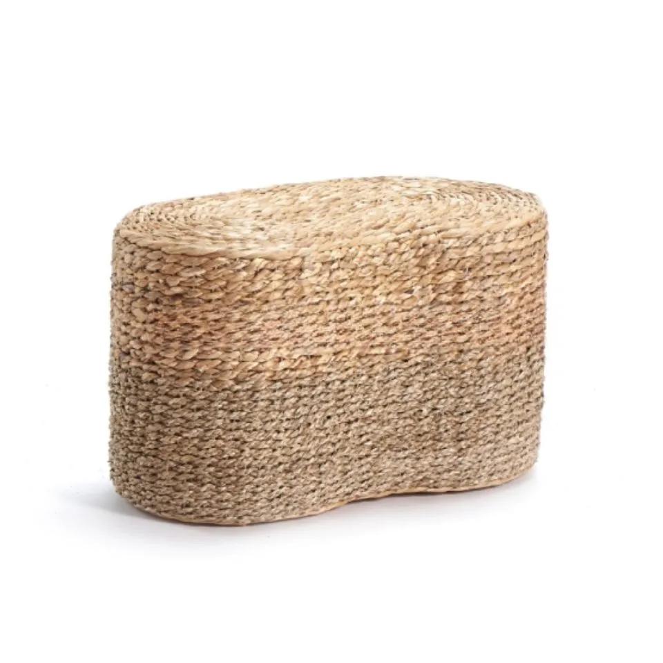High quality Natural Seagrass Pouf Ottoman Private Label