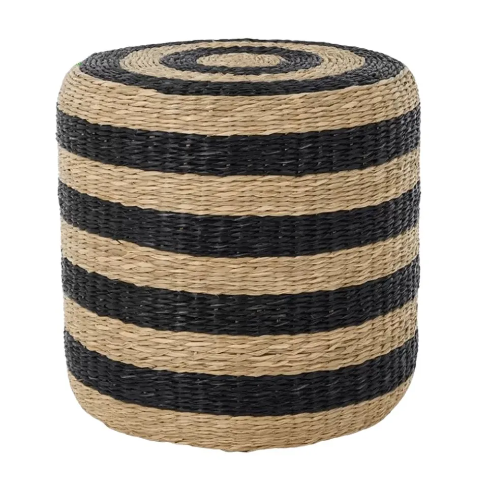 High quality Natural Seagrass Pouf Ottoman Handicraft