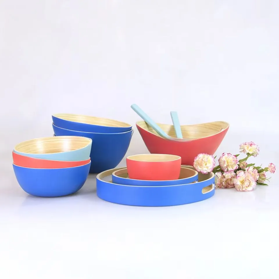 Lacquer Bamboo Bowls Set Hight Quality