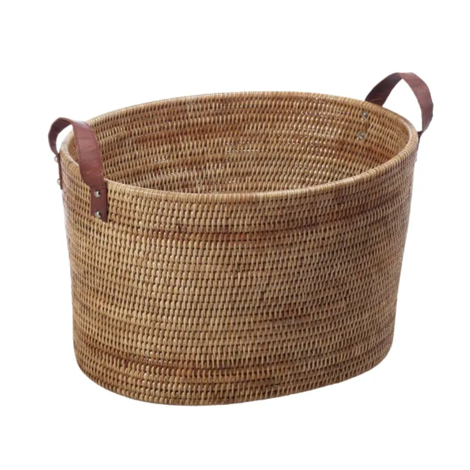 Large Rattan Storage Basket with Handles Manufacturer