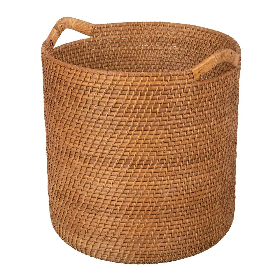 Large Rattan Storage Basket with Handles Low Moq