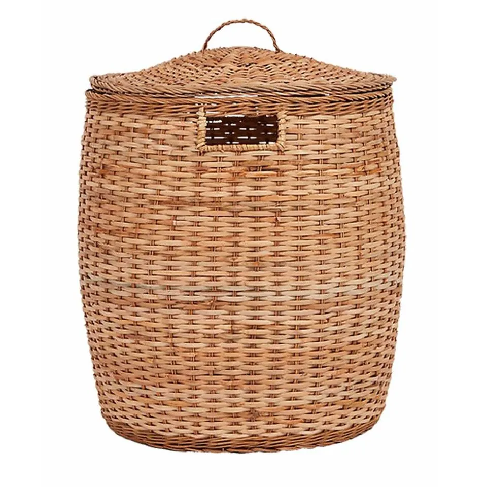 Large Rattan Storage Basket with Lid Low Moq