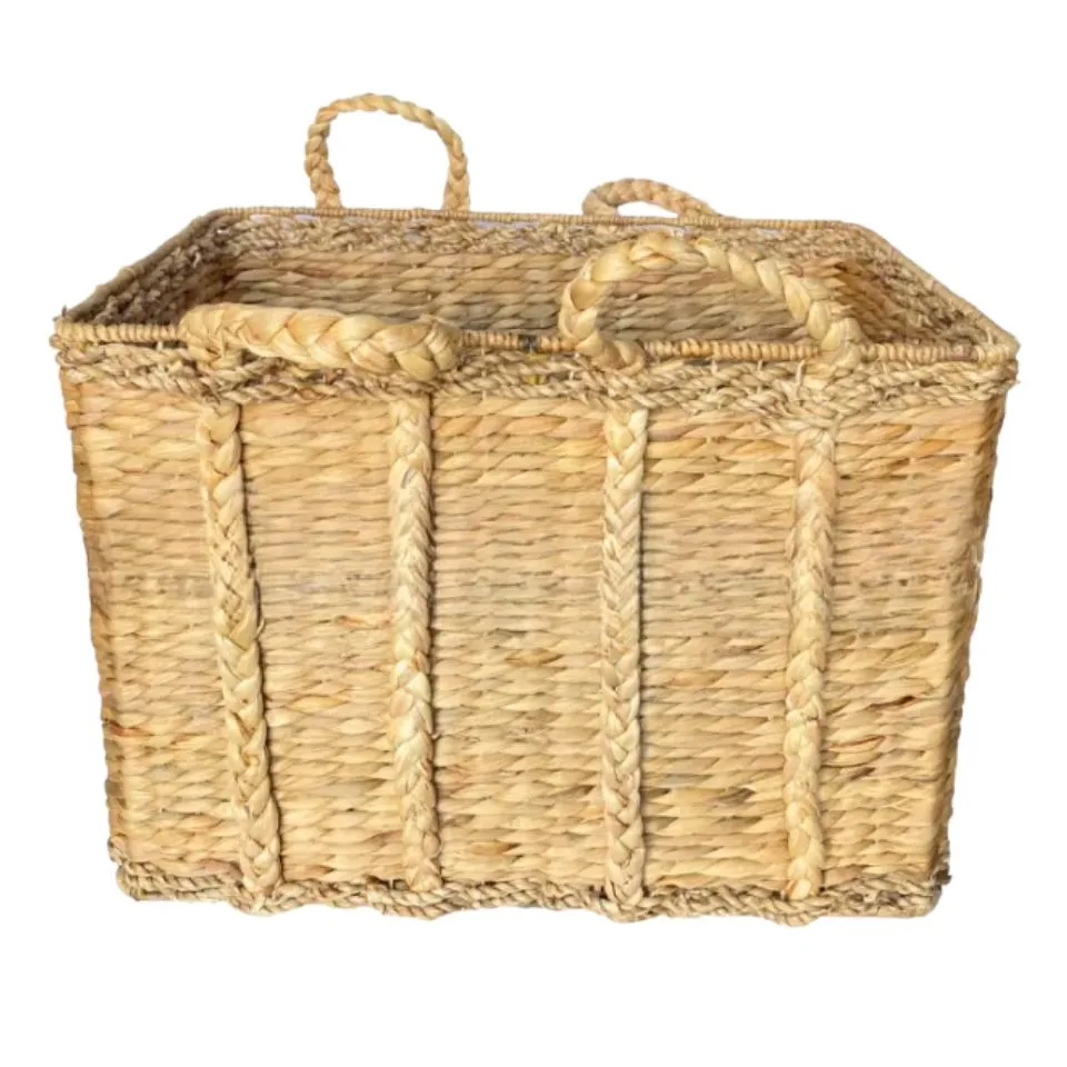 Large Water Hyacinth Basket With Handle Low Moq