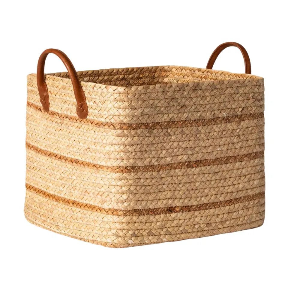 Large Water Hyacinth Basket With Handle Vietnam