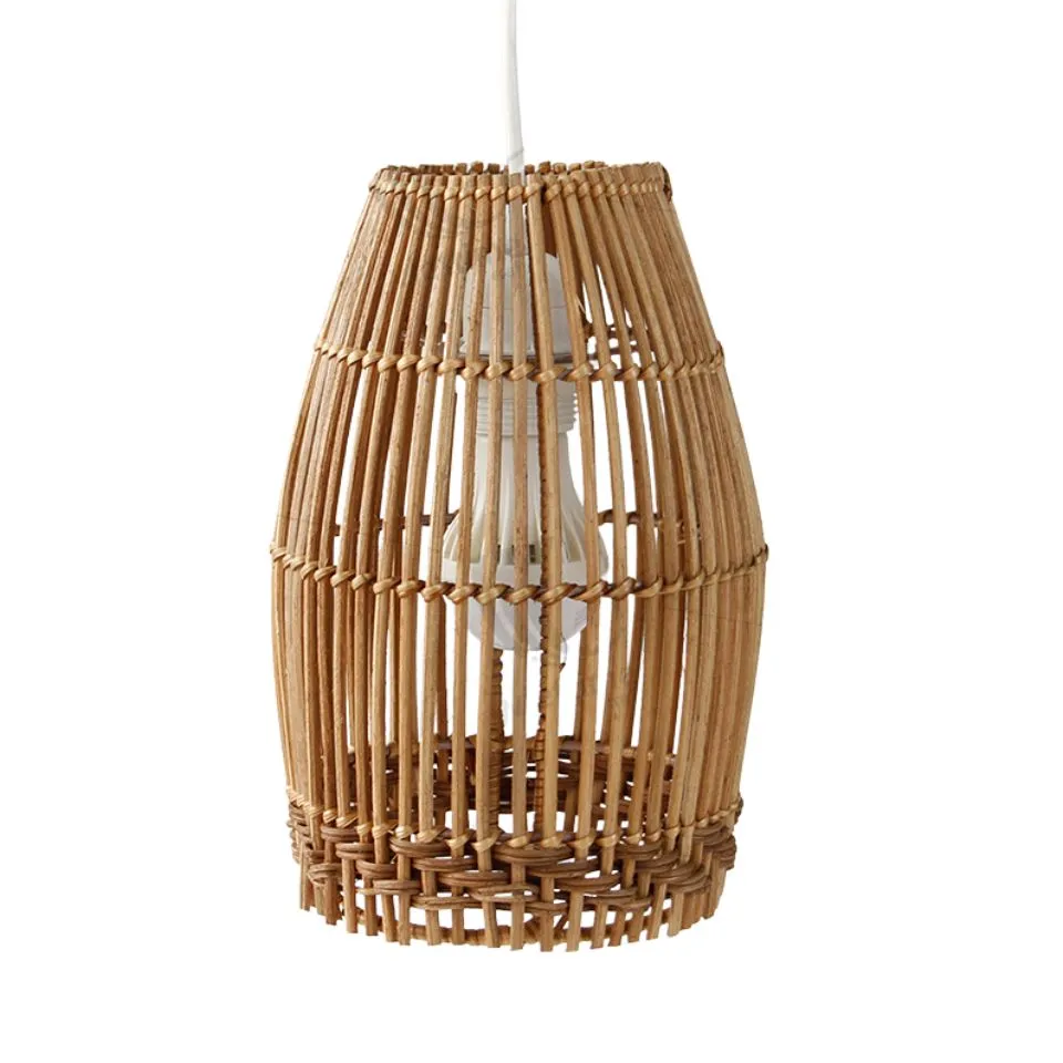 Long Rattan Pendant Lampshade OEM