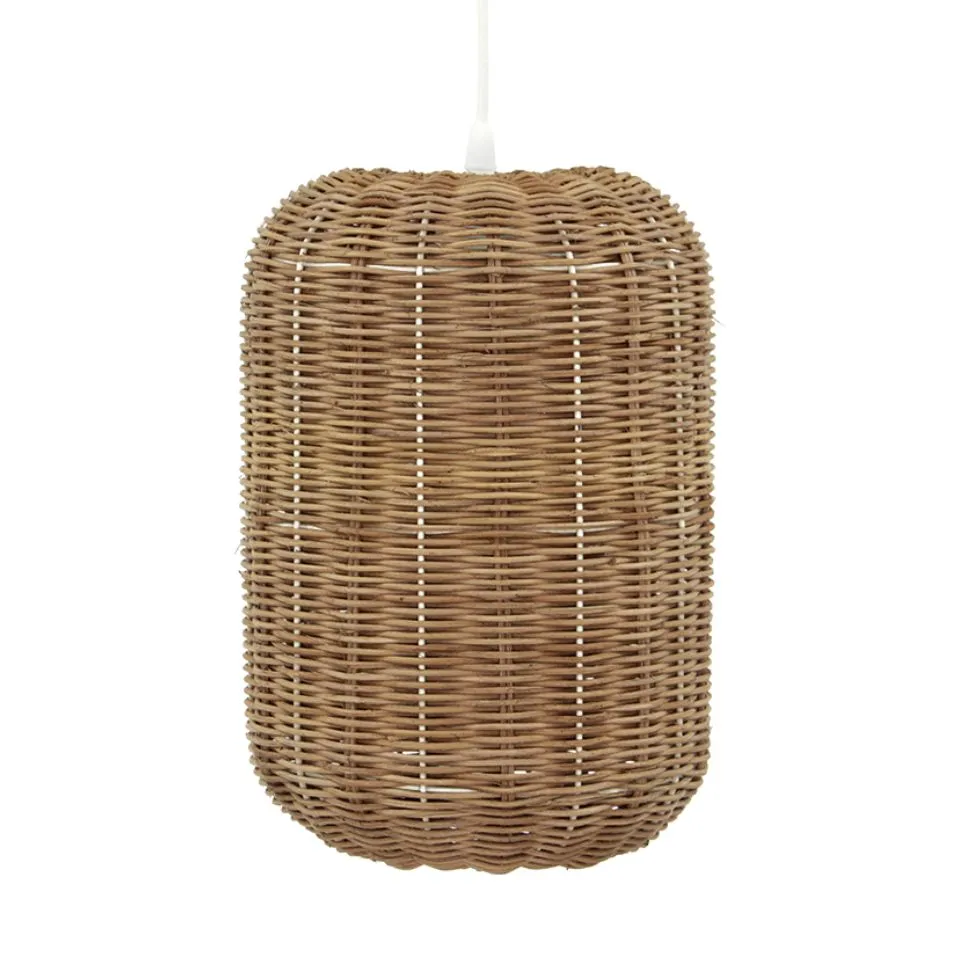 Long Rattan Pendant Lampshade Custom