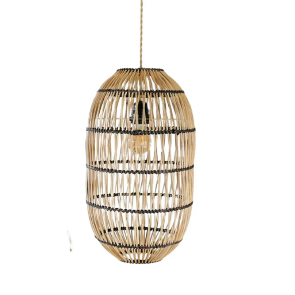 Long Rattan Pendant Lampshade Low Moq